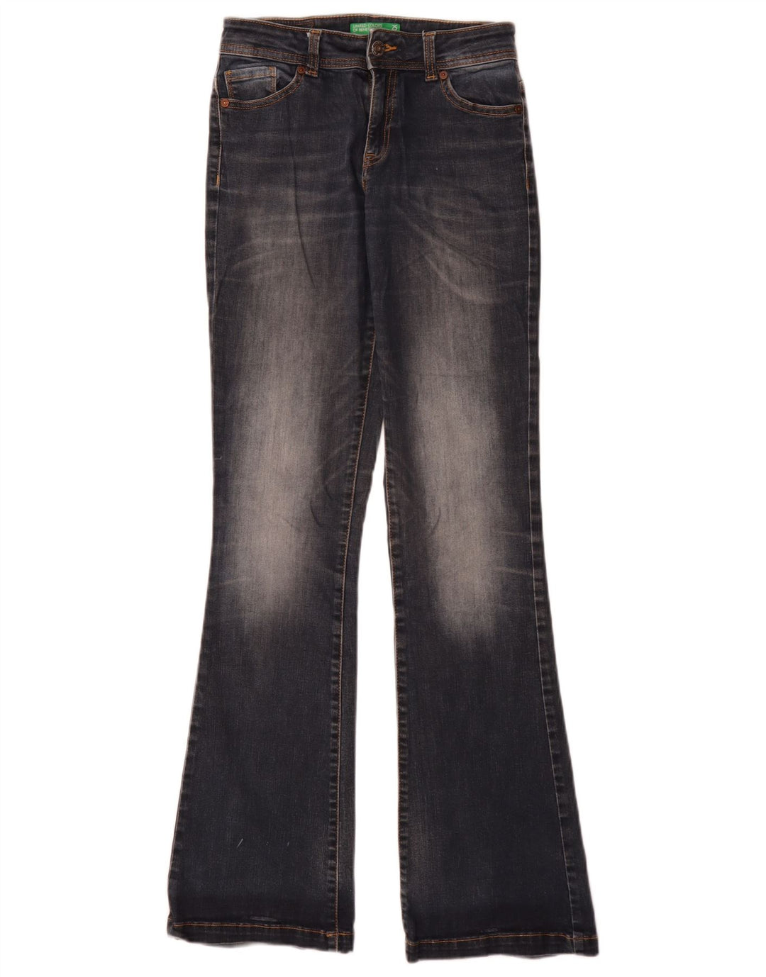 Benetton Womens Flared Jeans W25 L33 Blue