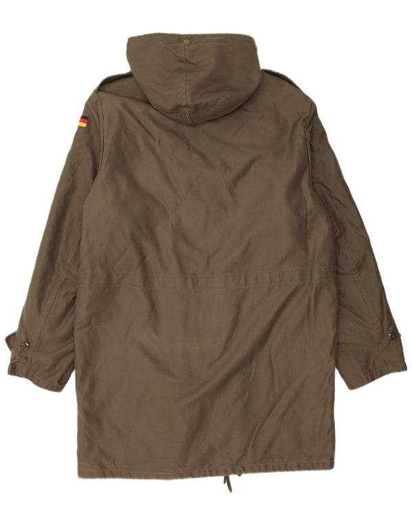 Vintage Mens Hooded Military Parka Jacket UK 38 Medium Khaki
