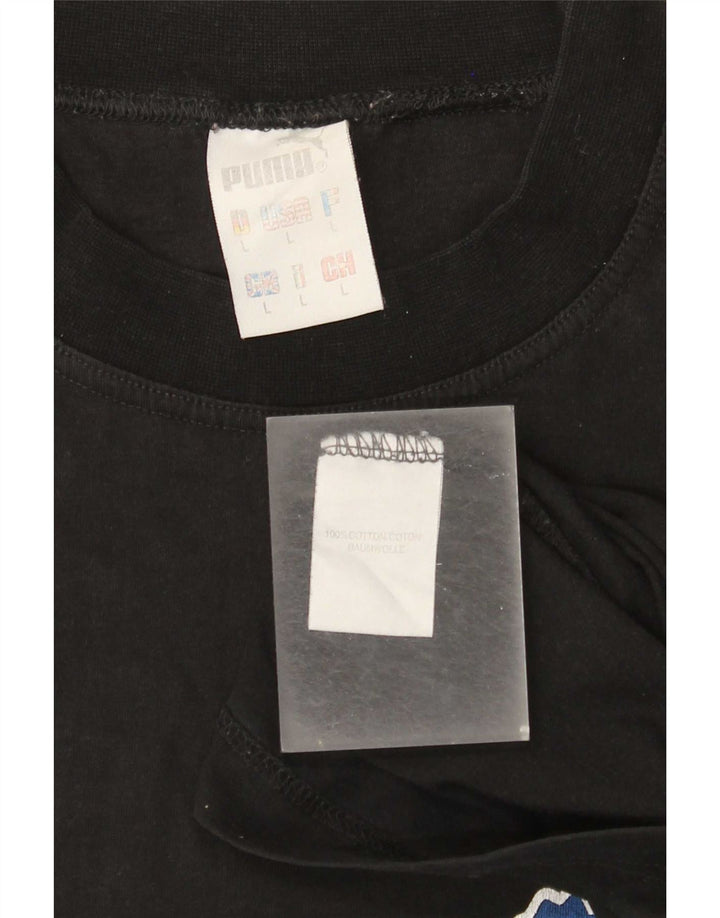 Puma Mens Graphic T-Shirt Top Large Black Cotton
