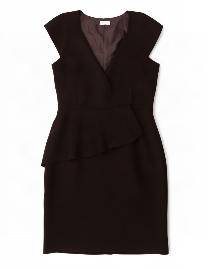 Calvin Klein Womens Sheath Dress UK 12 Medium Black Polyester