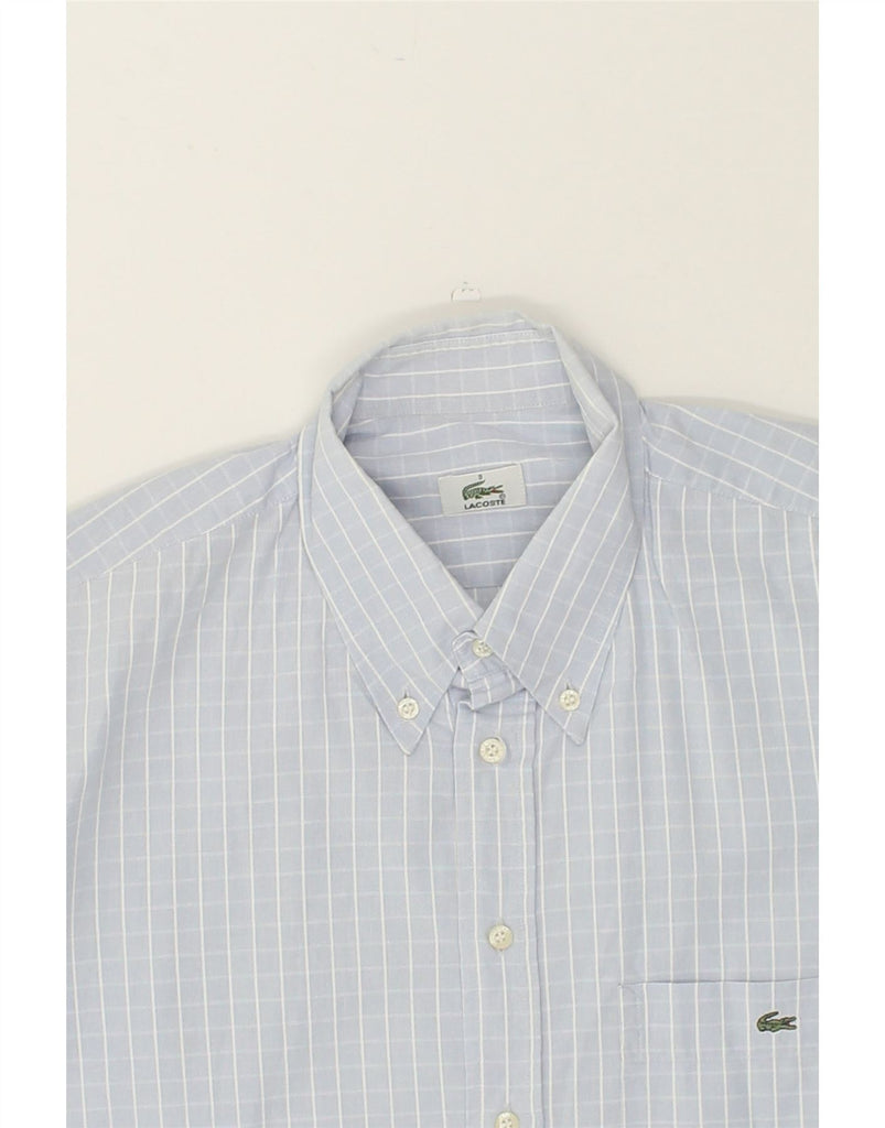LACOSTE Mens Short Sleeve Shirt Size 3 Small Blue Check | Vintage Lacoste | Thrift | Second-Hand Lacoste | Used Clothing | Messina Hembry 
