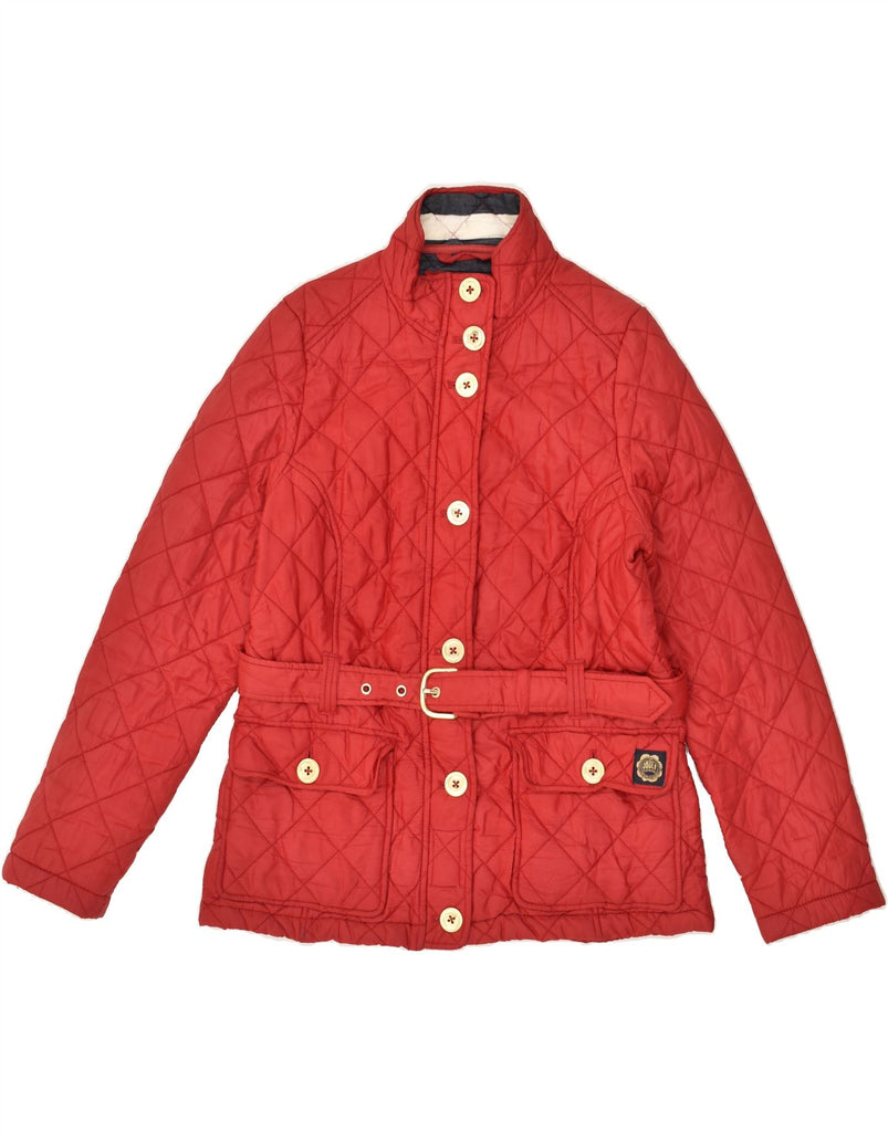 TOM JOULE Womens Quilted Jacket UK 14 Medium Red Polyester | Vintage Tom Joule | Thrift | Second-Hand Tom Joule | Used Clothing | Messina Hembry 