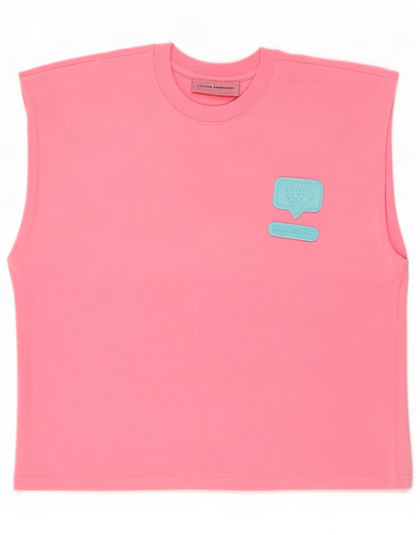 Chiara Ferragni Womens Vest Top UK 14 Medium Pink Cotton