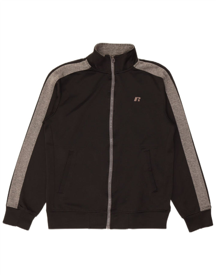 Russell Athletic Mens Tracksuit Top Jacket Small Black Polyester