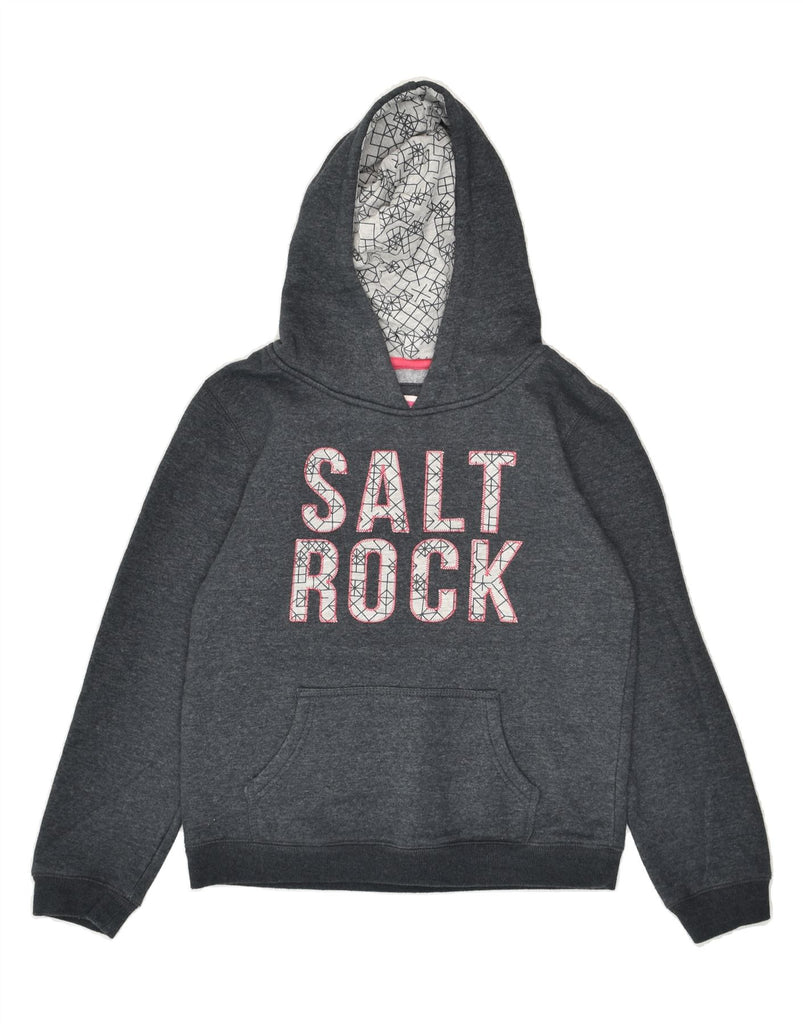 SALTROCK Girls Graphic Hoodie Jumper 11-12 Years Grey Cotton | Vintage Saltrock | Thrift | Second-Hand Saltrock | Used Clothing | Messina Hembry 