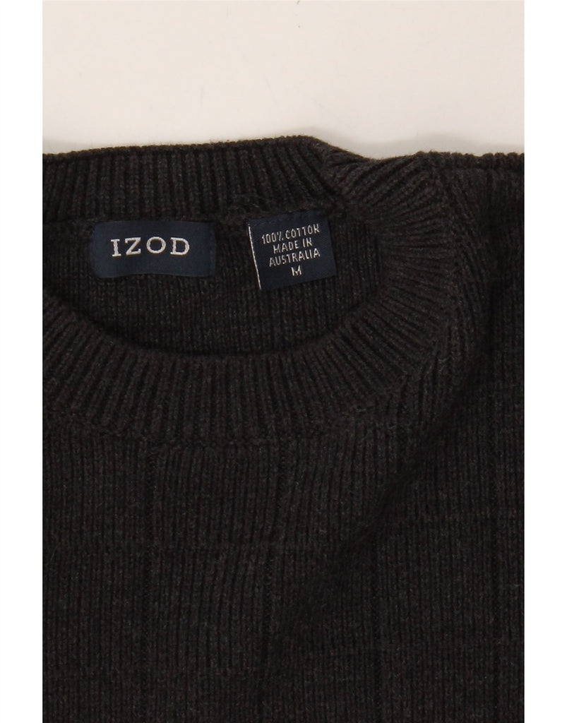 IZOD Mens Crew Neck Jumper Sweater Medium Grey Cotton Vintage Izod and Second-Hand Izod from Messina Hembry 