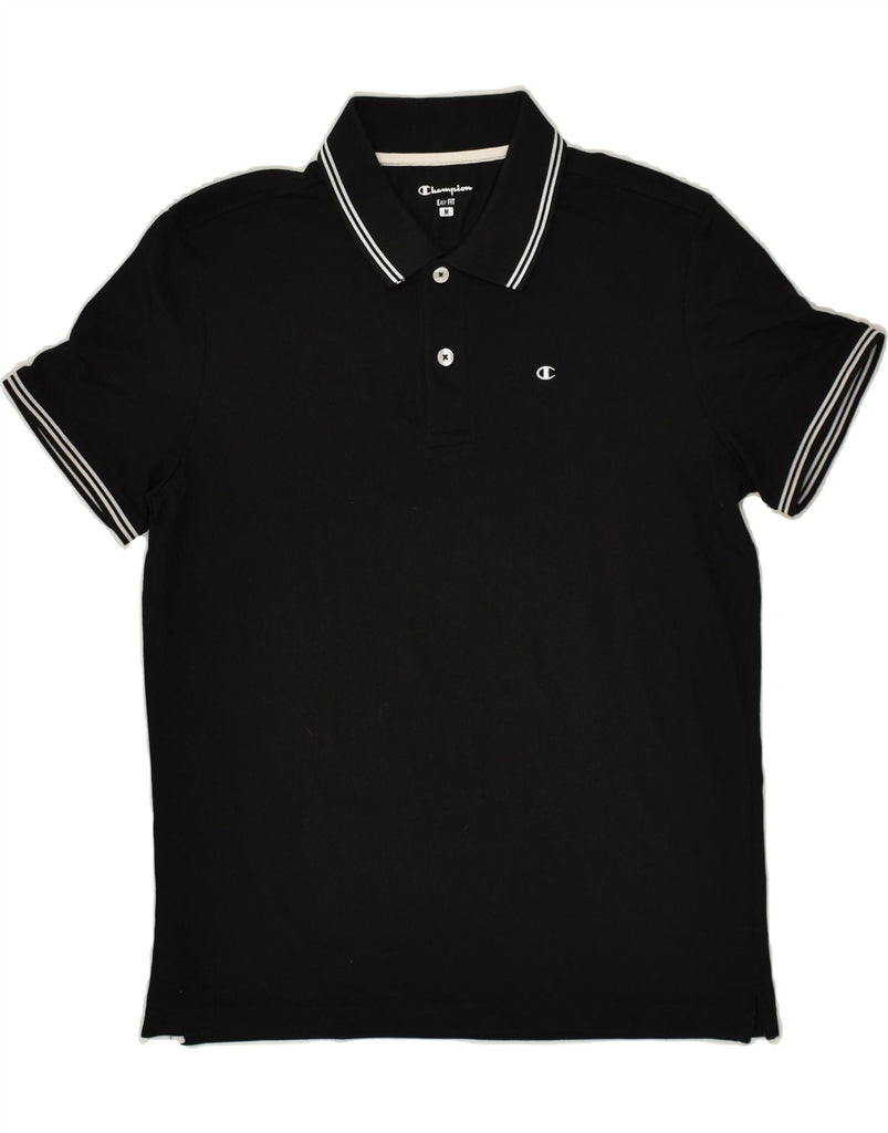 CHAMPION Mens Easy Fit Polo Shirt Medium Black | Vintage Champion | Thrift | Second-Hand Champion | Used Clothing | Messina Hembry 