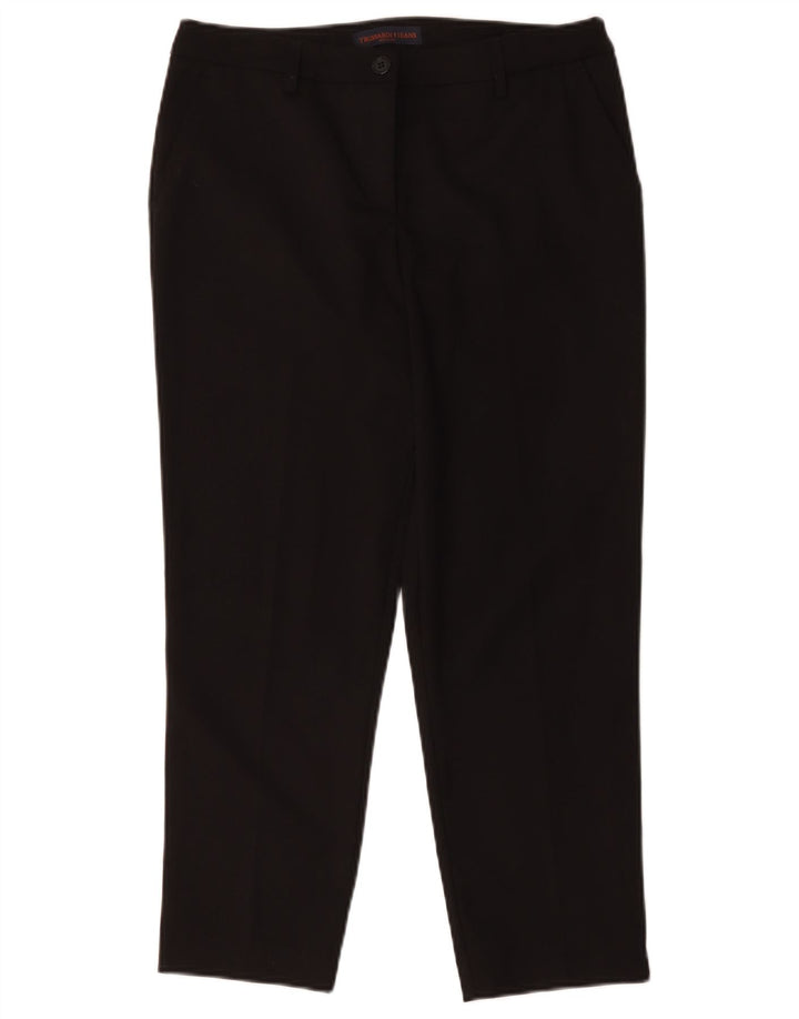 Trussardi Womens Straight Casual Trousers W32 L25 Black