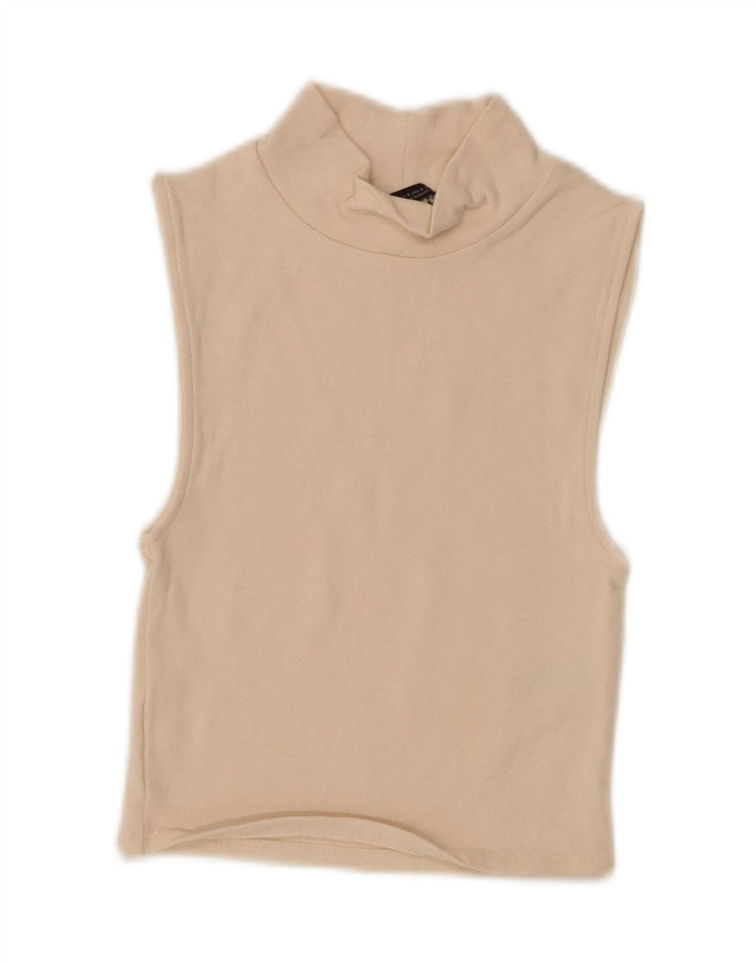 ZARA Womens Sleeveless Crop Top UK 8 Small Beige Cotton Vintage Zara and Second-Hand Zara from Messina Hembry 