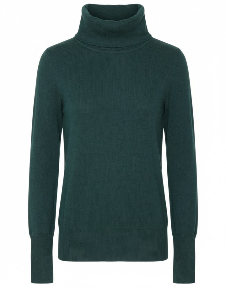 MOSSIMO Womens Roll Neck Jumper Sweater UK 10 Small Green Nylon