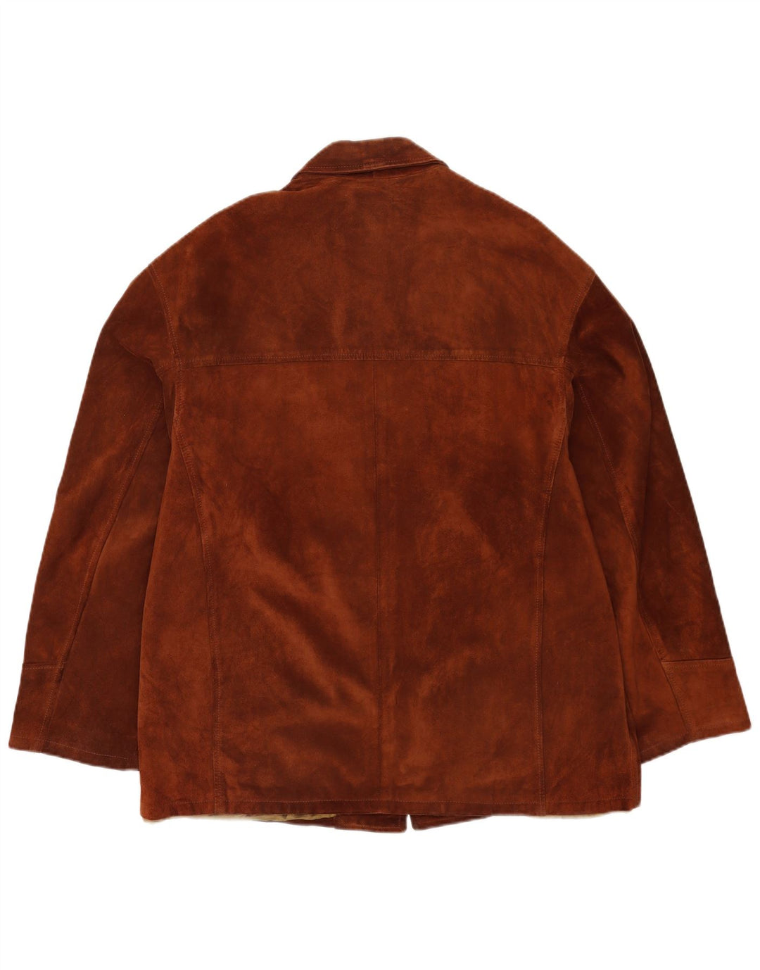 Vintage Mens Suede Jacket IT 52 XL Brown Leather