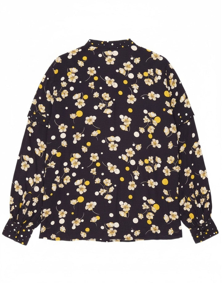 Penny Black Womens Pullover Shirt UK 16 Large Navy Blue Floral Viscose