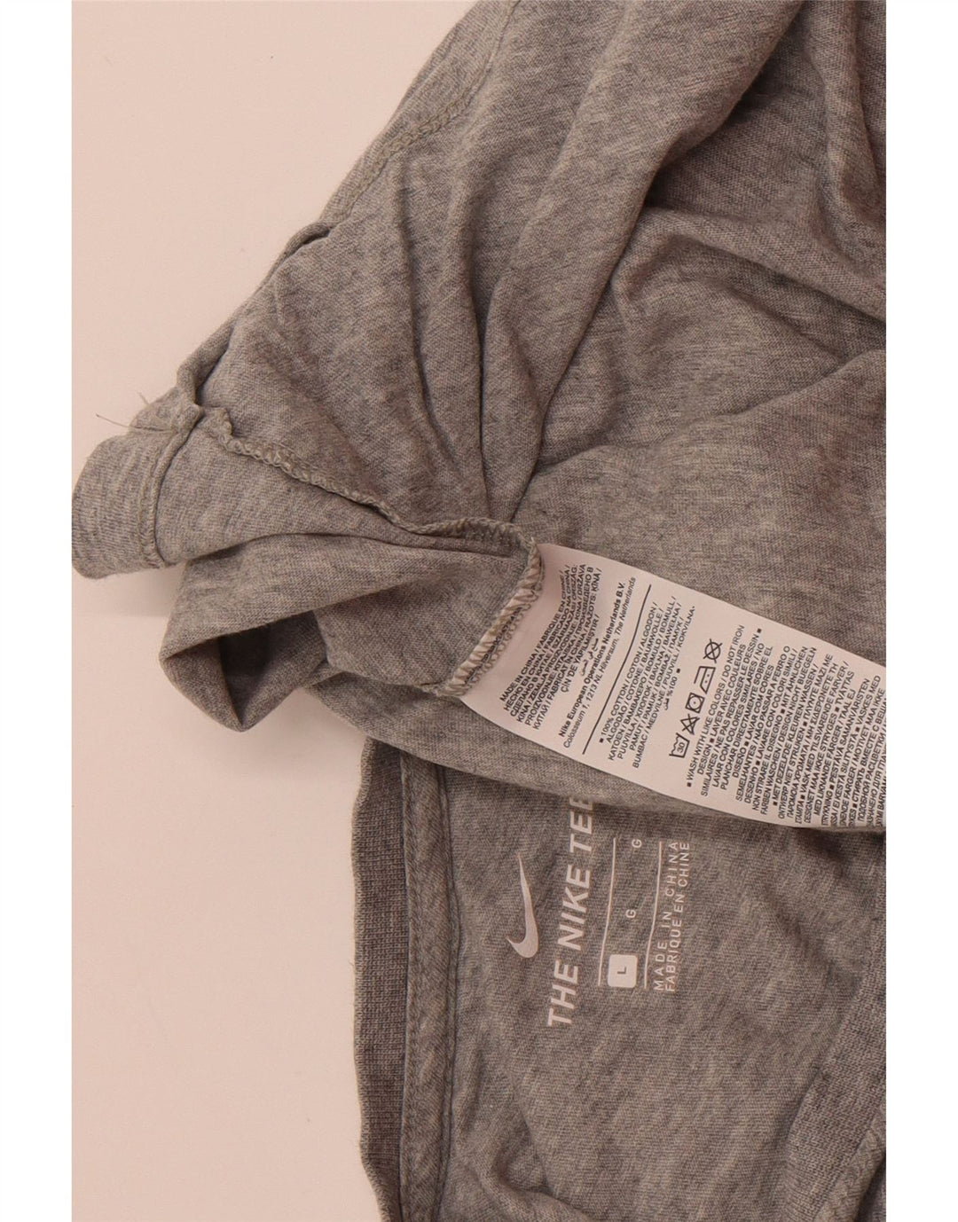 NIKE Womens T-Shirt Top UK 16 Large Grey Cotton