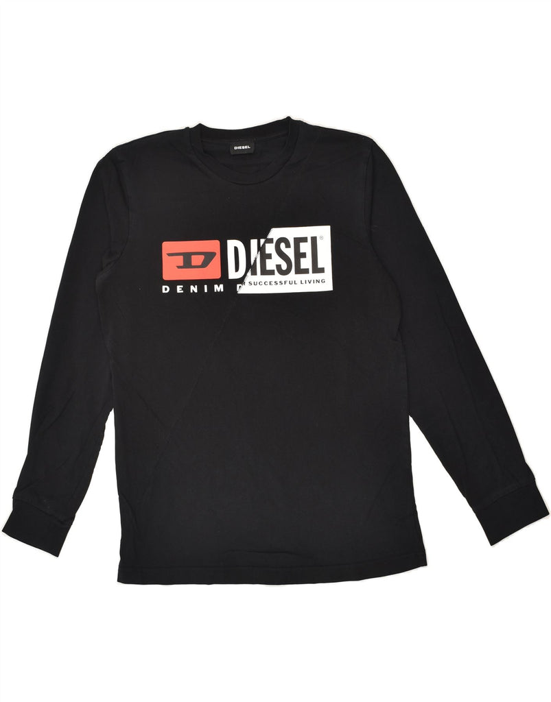 DIESEL Mens Graphic Top Long Sleeve XS Black Cotton | Vintage Diesel | Thrift | Second-Hand Diesel | Used Clothing | Messina Hembry 