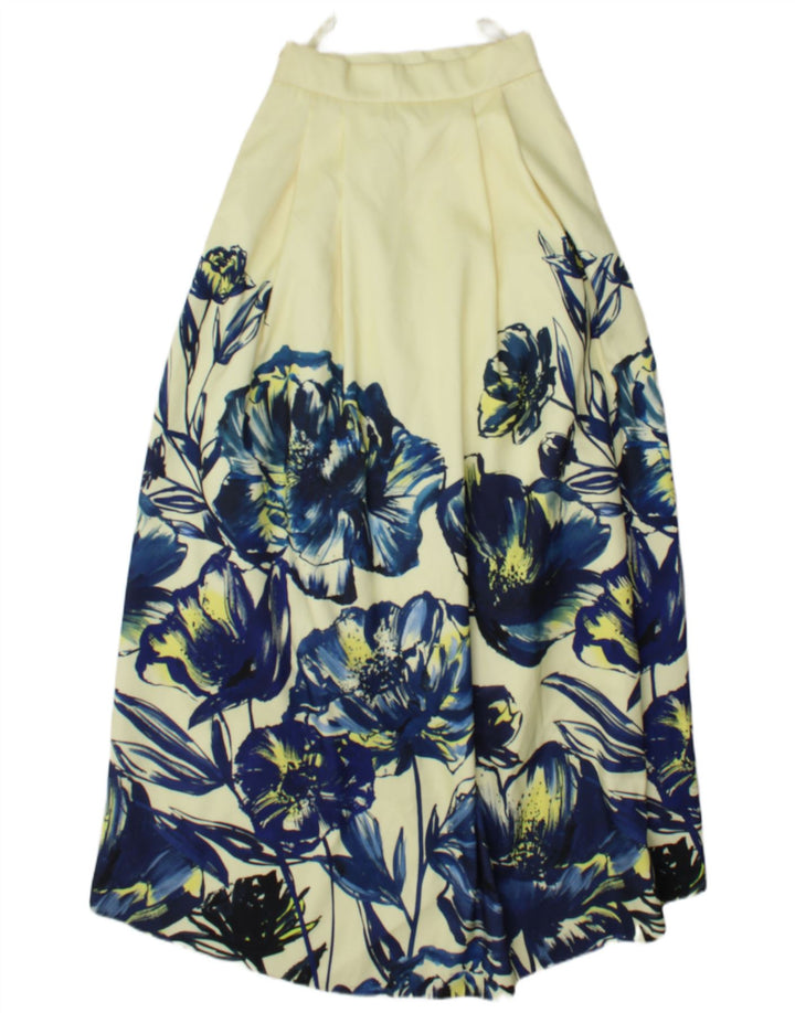 Coast Womens Maxi Skirt UK 8 Small W26  Yellow Floral Polyester