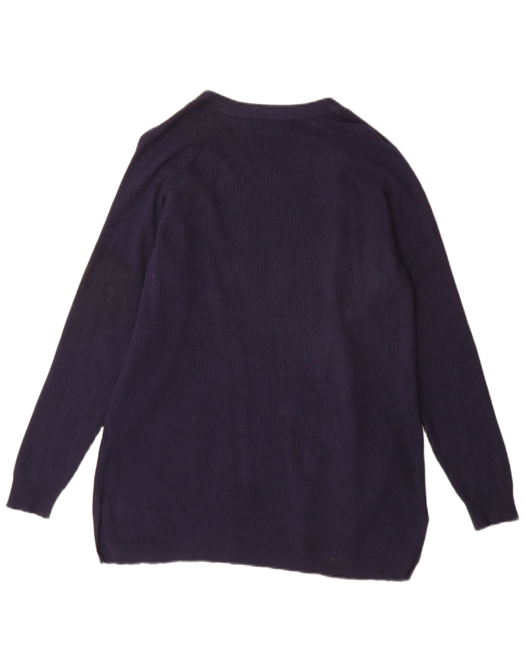 Marks & Spencer Womens Longline Cardigan Sweater UK 14 Medium Navy Blue