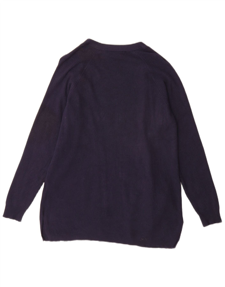 Marks & Spencer Womens Longline Cardigan Sweater UK 14 Medium Navy Blue