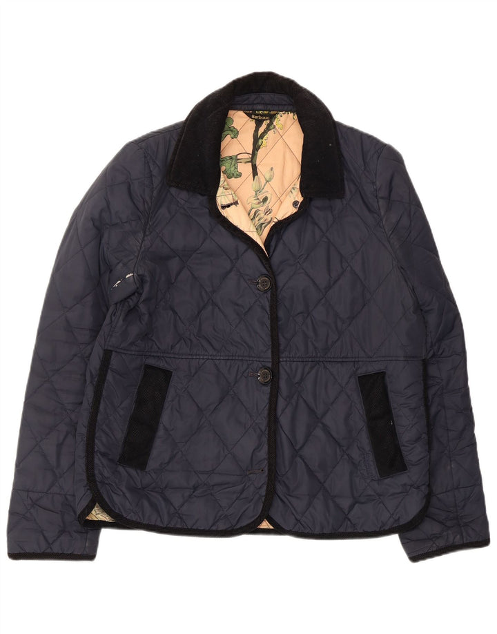 Barbour Womens Quilted Jacket UK 12 Medium  Navy Blue