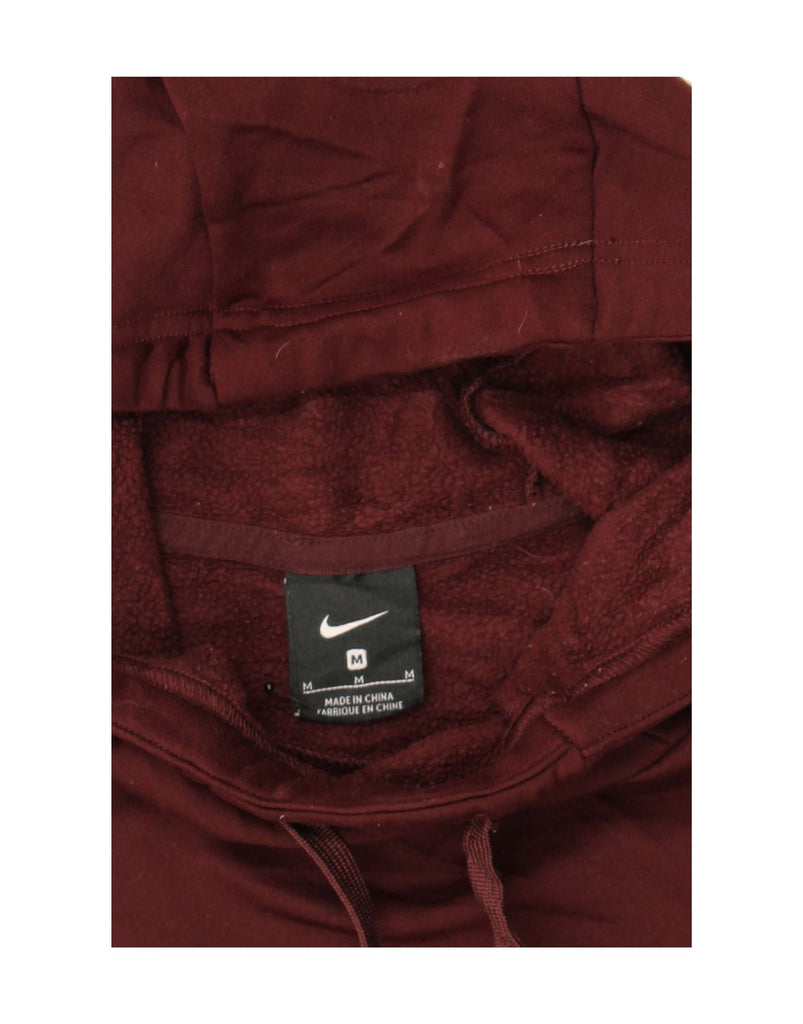 NIKE Womens Graphic Hoodie Jumper UK 14 Medium Burgundy Polyester Vintage Nike and Second-Hand Nike from Messina Hembry 
