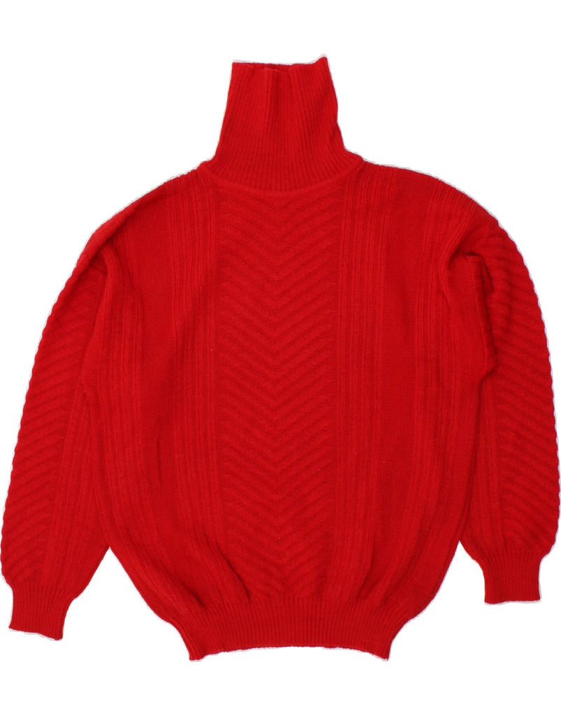 VINTAGE Womens Roll Neck Jumper Sweater UK 16 Large Red Vintage Vintage and Second-Hand Vintage from Messina Hembry 