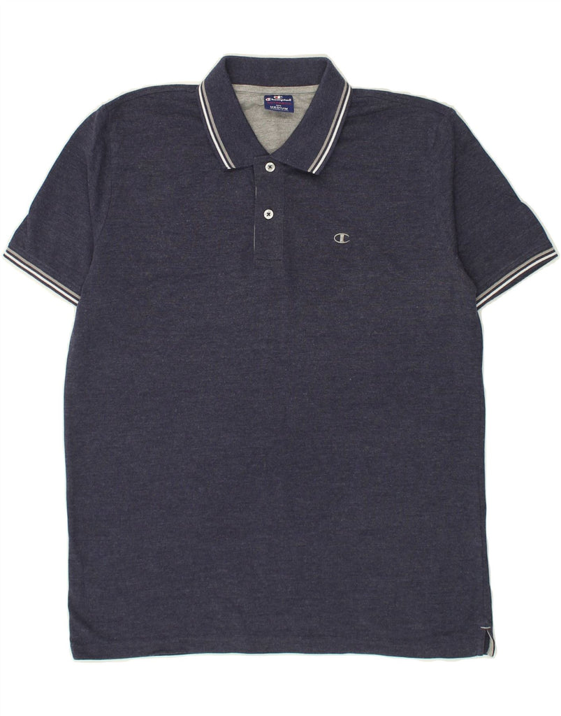 CHAMPION Mens Polo Shirt Medium Navy Blue Cotton | Vintage Champion | Thrift | Second-Hand Champion | Used Clothing | Messina Hembry 