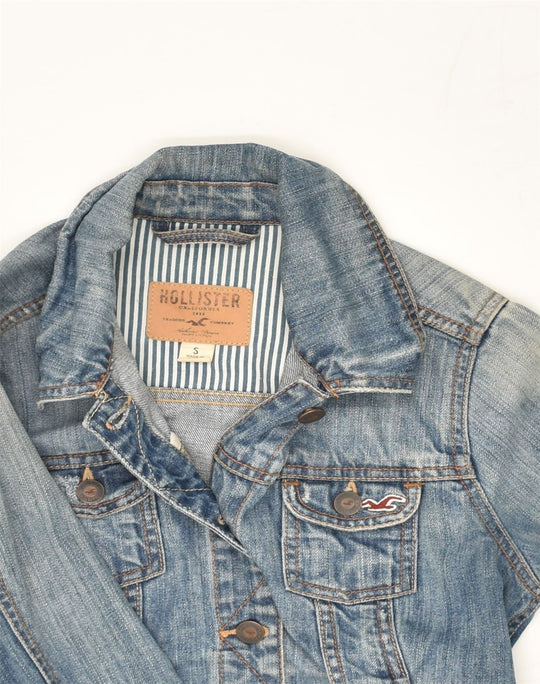 HOLLISTER Womens California Denim Jacket UK 8 Small Blue Cotton