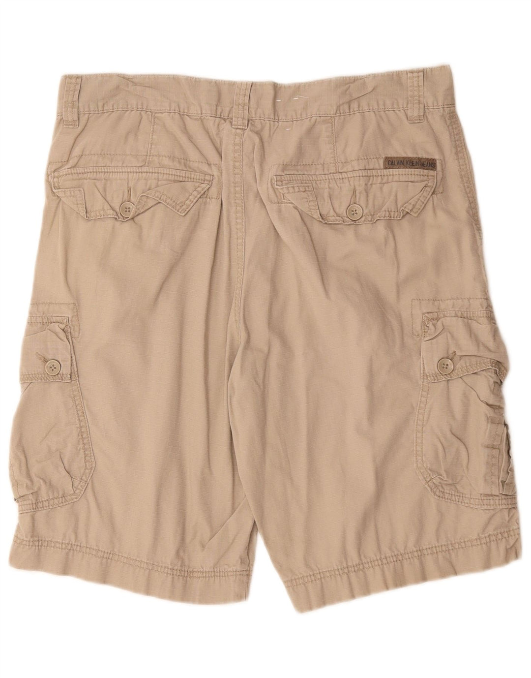 Calvin Klein Mens Cargo Shorts W34 Large  Beige Cotton