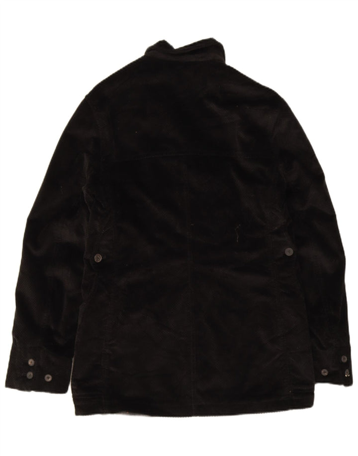 Capalbio Womens 4 Button Velvet Blazer Jacket IT 44 Medium Black Cotton