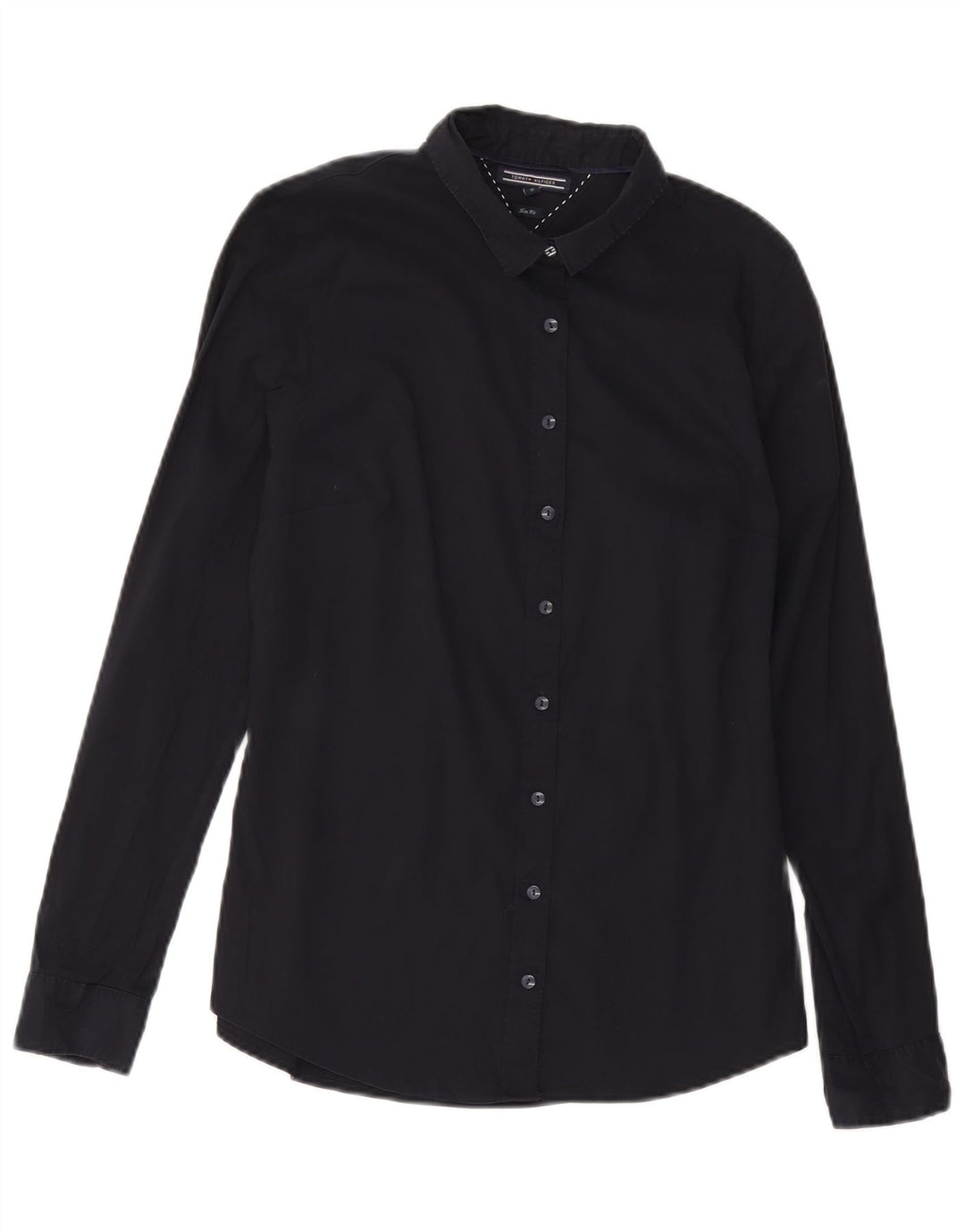 TOMMY HILFIGER Womens Slim Fit Shirt US 10 Large Navy Blue