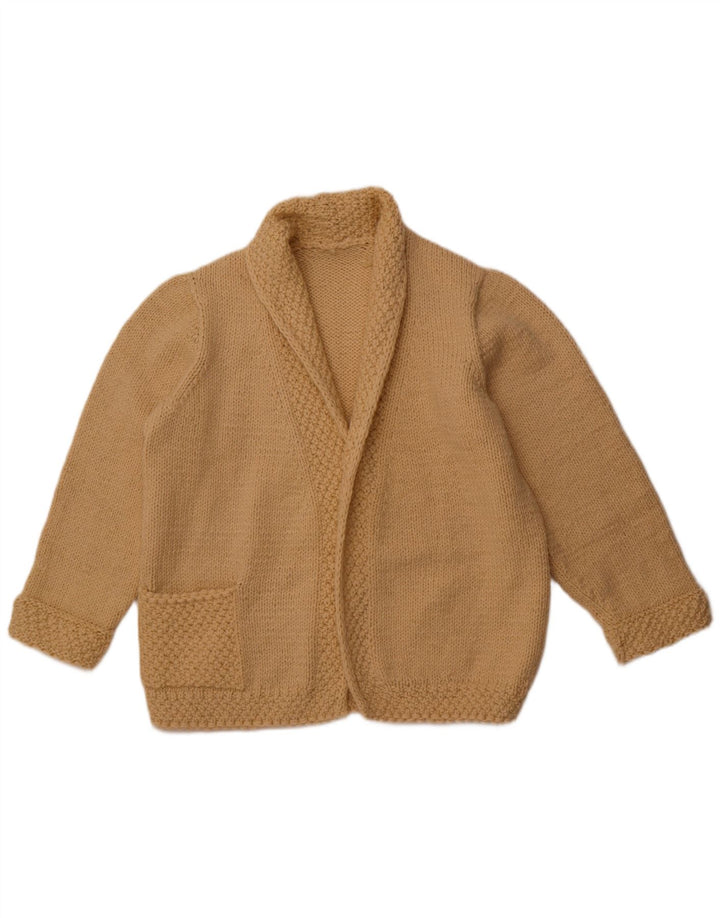 VINTAGE Womens Open Cardigan Sweater UK 16 Large Beige