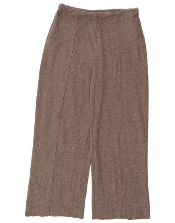 Zara Womens High Waist Wide Leg Trousers UK 14 Medium  Grey Polyester