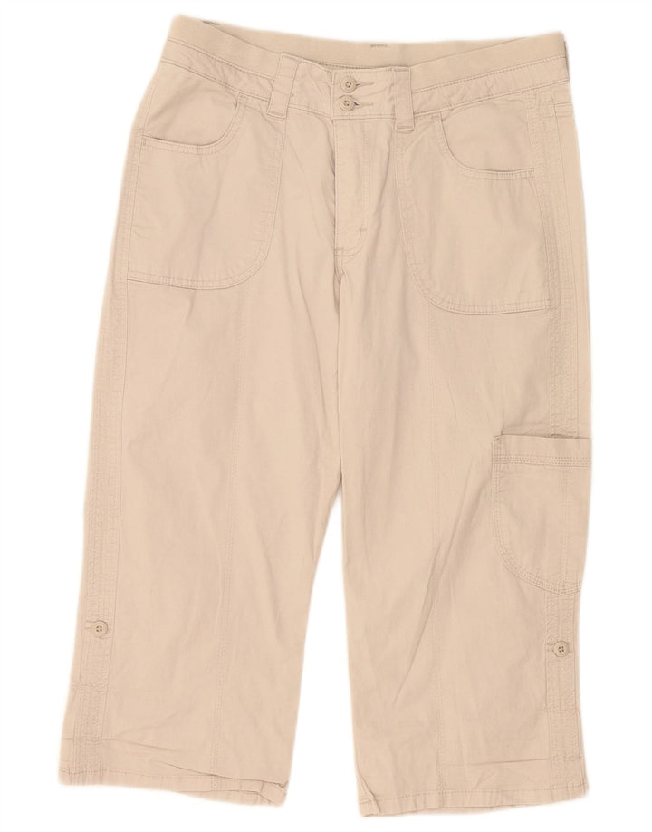 Lee Womens Cargo Capri Trousers US 12 Large W32 L20 Beige Cotton