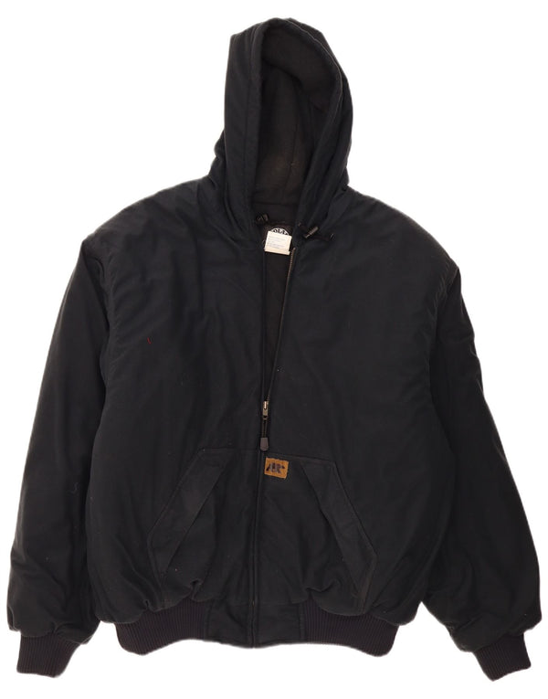 Polar King Mens Hooded Padded Jacket UK 42 XL Navy Blue Polyester