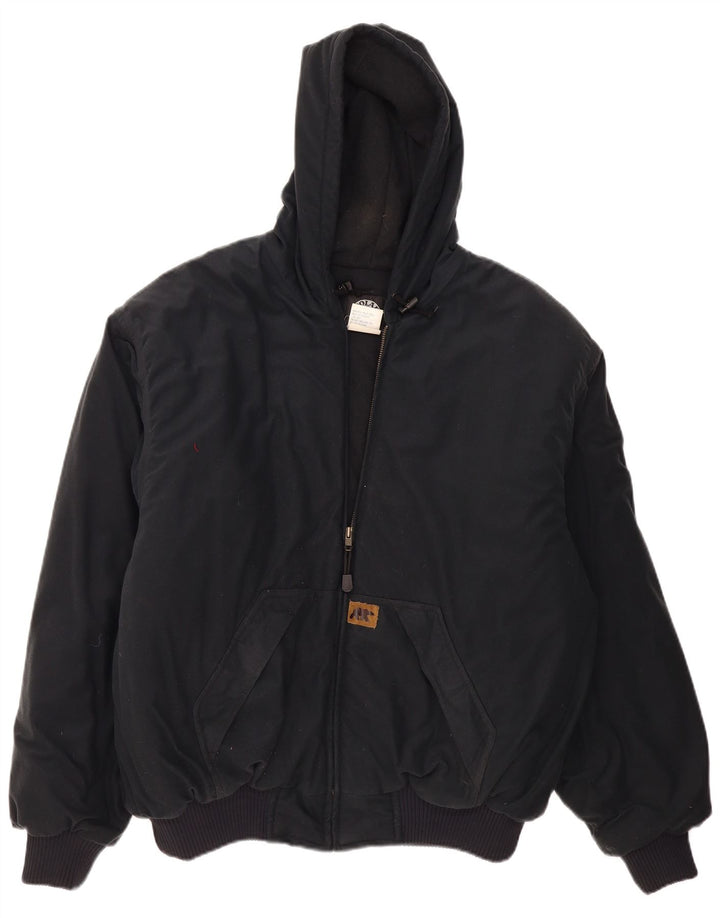 Polar King Mens Hooded Padded Jacket UK 42 XL Navy Blue Polyester
