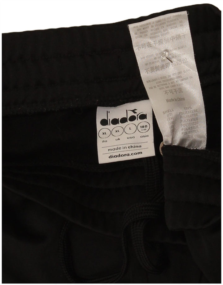 Diadora Mens Tracksuit Trousers Joggers XL  Black Colourblock Polyester
