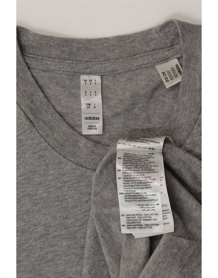 Adidas Mens T-Shirt Top Small Grey Cotton