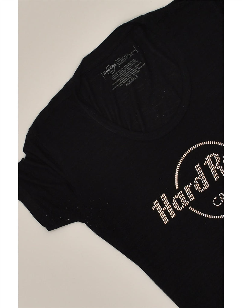 HARD ROCK CAFE Womens Porto Graphic T-Shirt Top UK 10 Small Black Cotton | Vintage Hard Rock Cafe | Thrift | Second-Hand Hard Rock Cafe | Used Clothing | Messina Hembry 