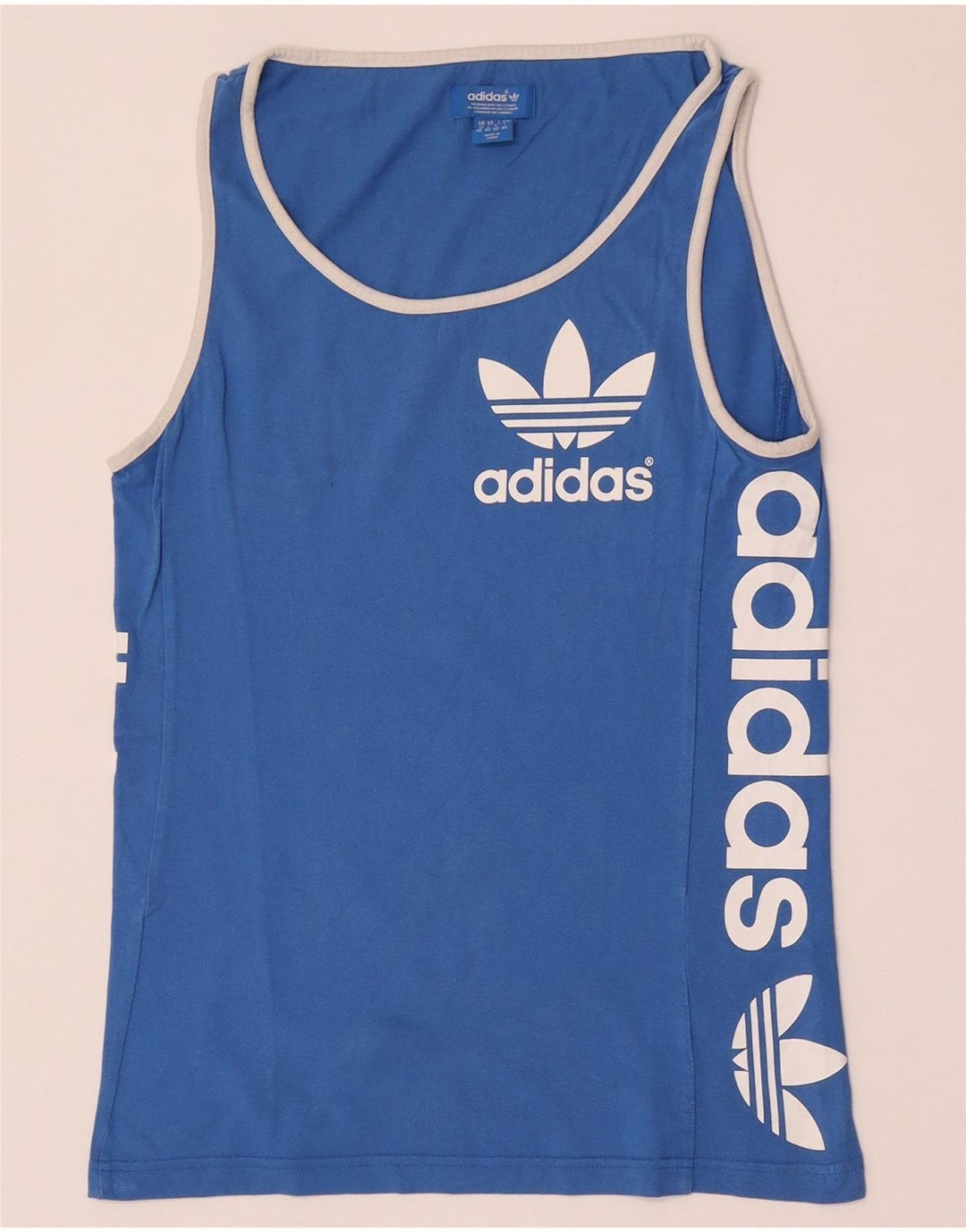 Adidas Mens Graphic Vest Top XS Blue Cotton