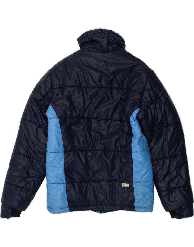 VINTAGE Mens Padded Jacket UK 36 Small Navy Blue Colourblock Polyamide Vintage Vintage and Second-Hand Vintage from Messina Hembry 