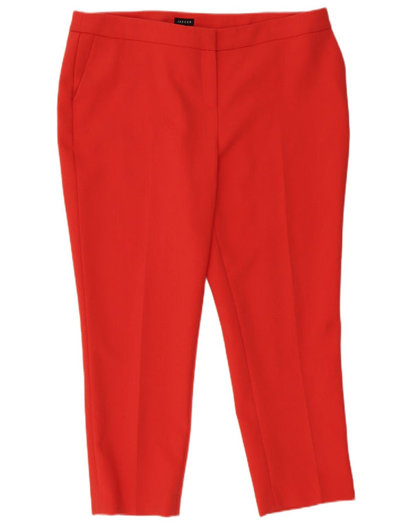 Jaeger Womens Straight Chino Trousers UK 18 XL W40 L27 Red Polyester