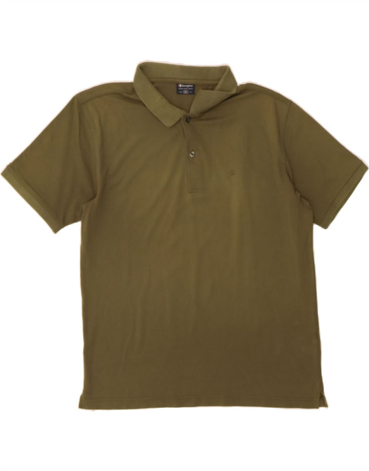CHAMPION Mens Polo Shirt XL Khaki Cotton Vintage Champion and Second-Hand Champion from Messina Hembry 
