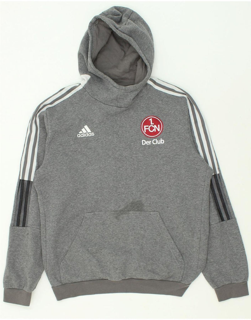 ADIDAS Mens Hoodie Jumper Medium Grey Cotton | Vintage Adidas | Thrift | Second-Hand Adidas | Used Clothing | Messina Hembry 