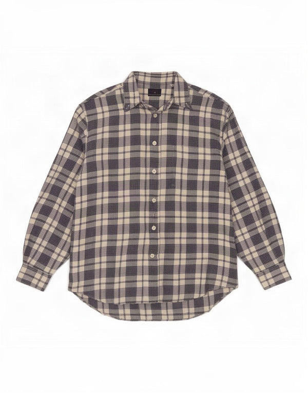 Ermenegildo Zegna Mens Flannel Shirt Small Blue Plaid