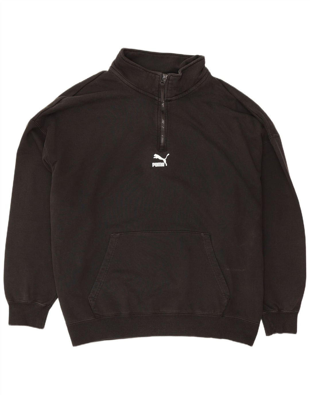 Puma Mens Zip Neck Sweatshirt Jumper 2XL Black