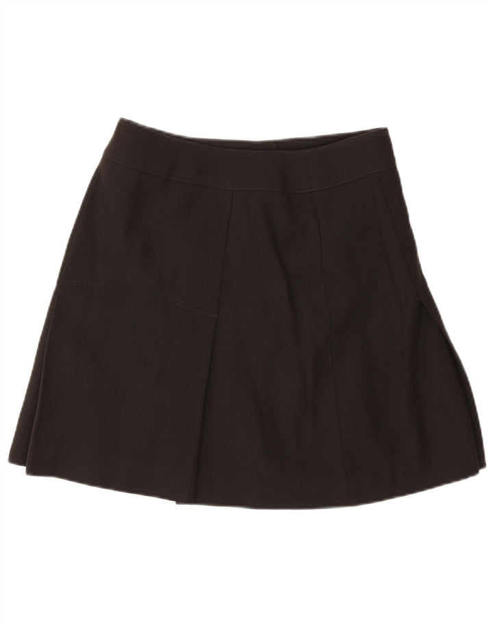 Vintage Womens Mini Skirt W28 Medium Brown Virgin Wool