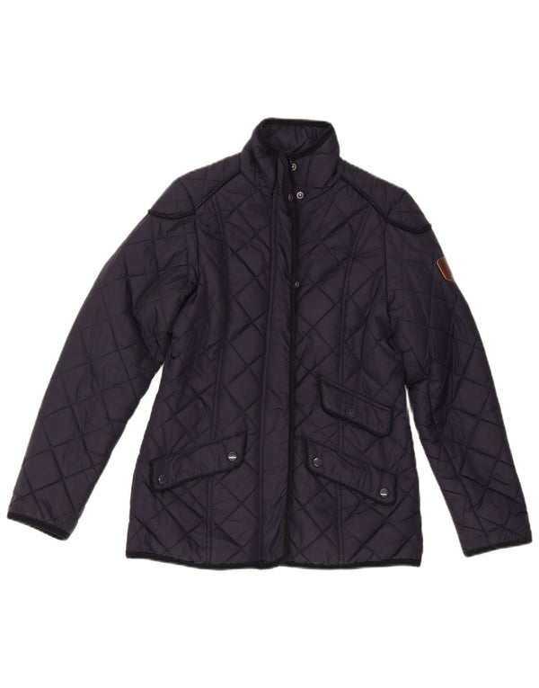 Puffa Womens Quilted Jacket UK 6 XS Navy Blue Polyamide