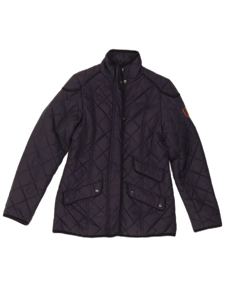 Puffa Womens Quilted Jacket UK 6 XS Navy Blue Polyamide