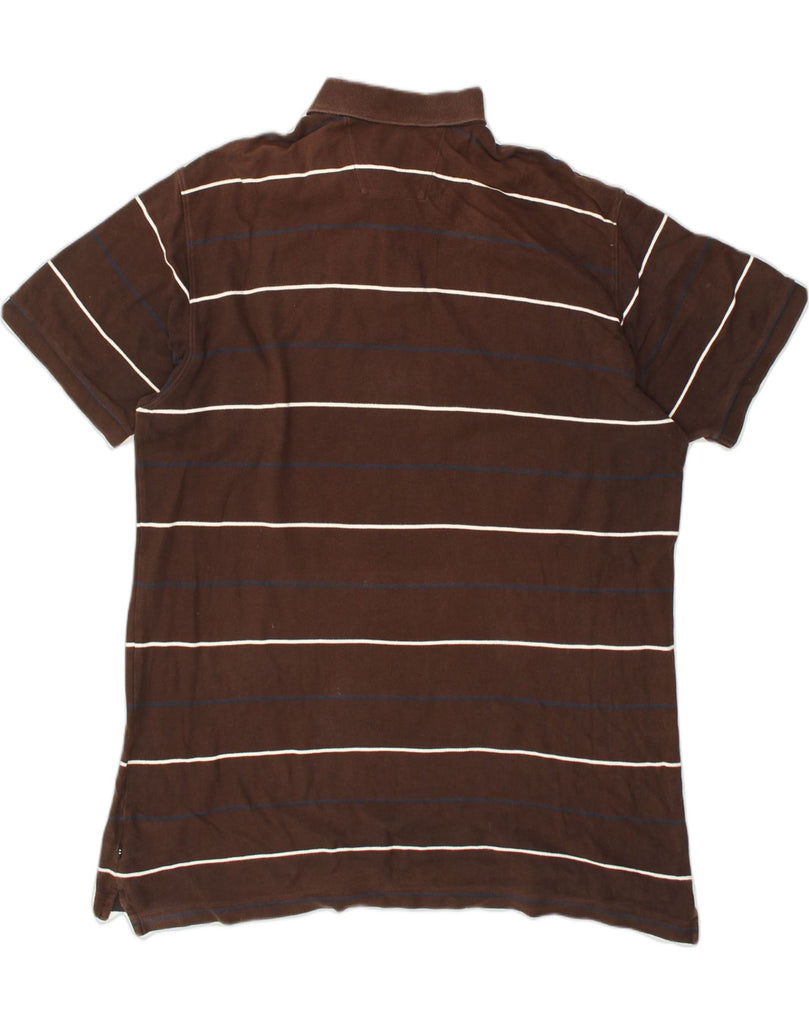 NAUTICA Mens Polo Shirt 2XL Brown Striped Cotton | Vintage Nautica | Thrift | Second-Hand Nautica | Used Clothing | Messina Hembry 