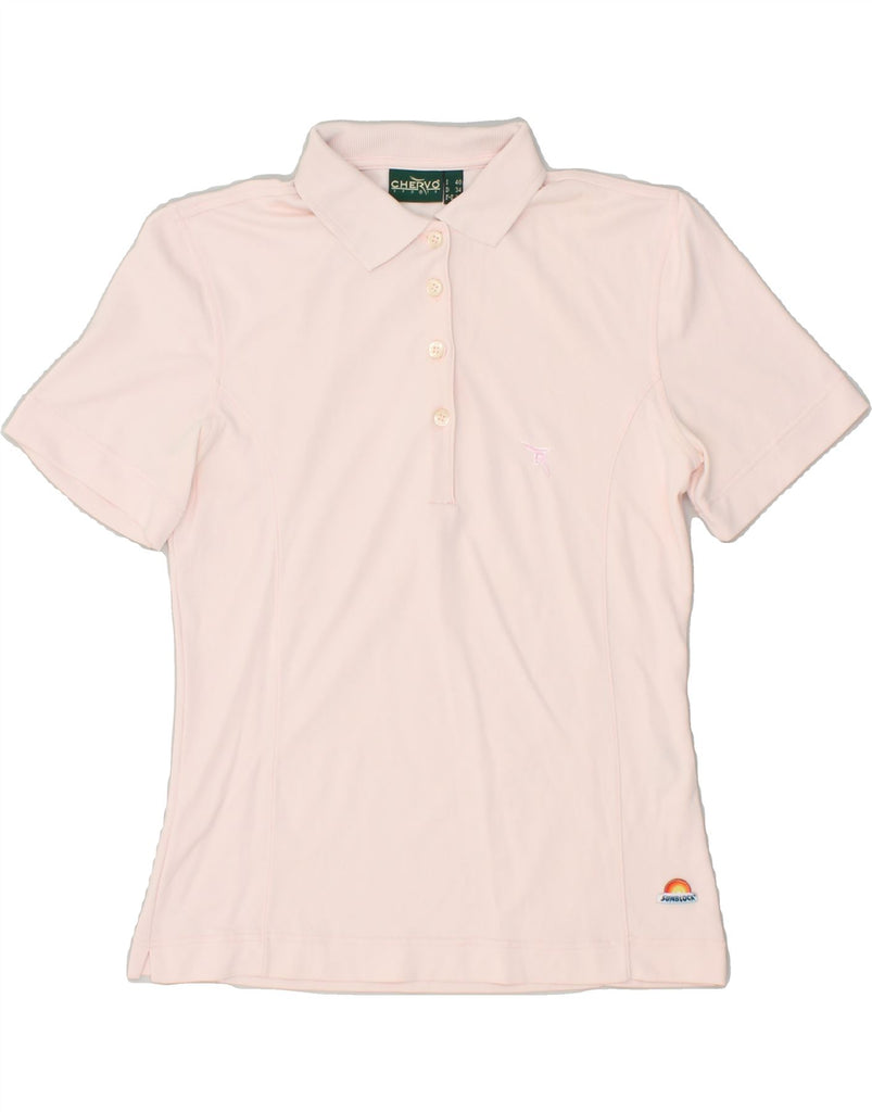 CHERVO Womens Polo Shirt IT 40 Small Pink Polyamide | Vintage Chervo | Thrift | Second-Hand Chervo | Used Clothing | Messina Hembry 