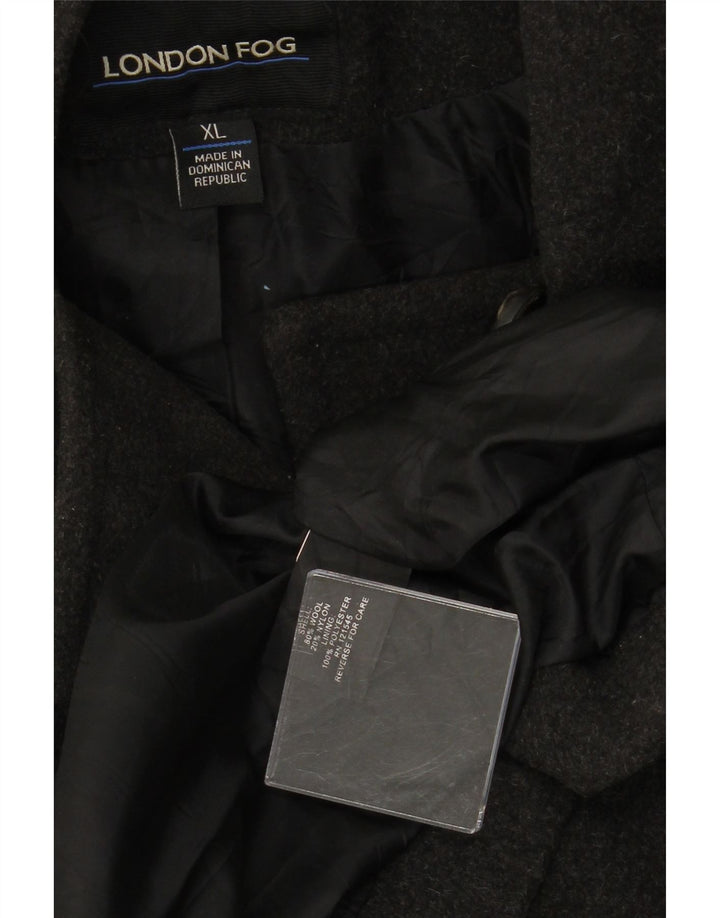 LONDON FOG Womens Hooded Pea Coat UK 18 XL Grey Wool